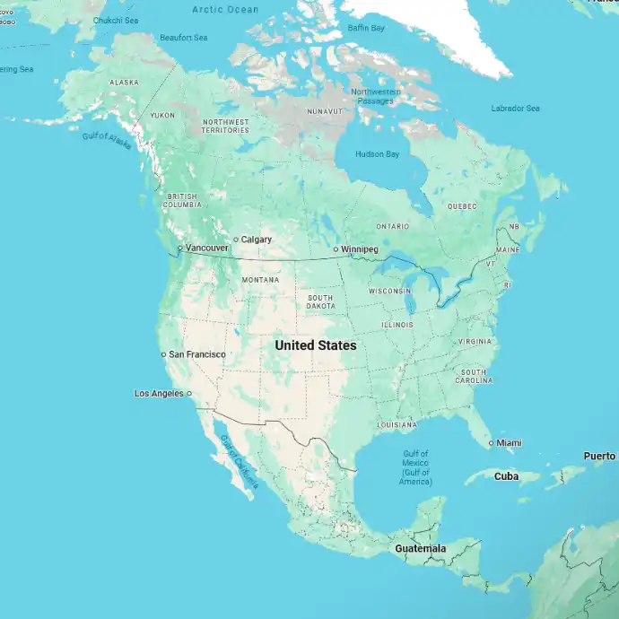 Map of North America